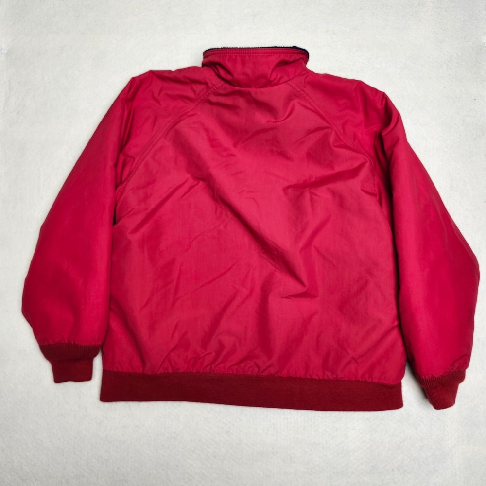 Vintage 90s Lands End Squall Bomber Jacket Womens Medium Red Polartec Fleece USA - Picture 8 of 8